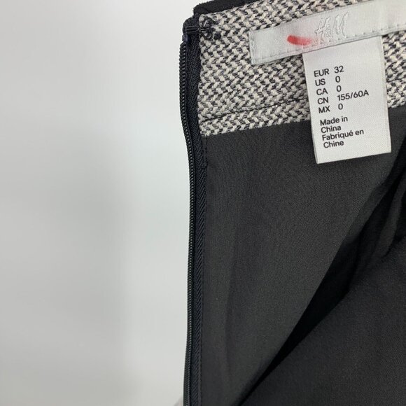 H&M Skirt Herringbone Button Down Pencil Straight High Waist - Picture 11 of 11